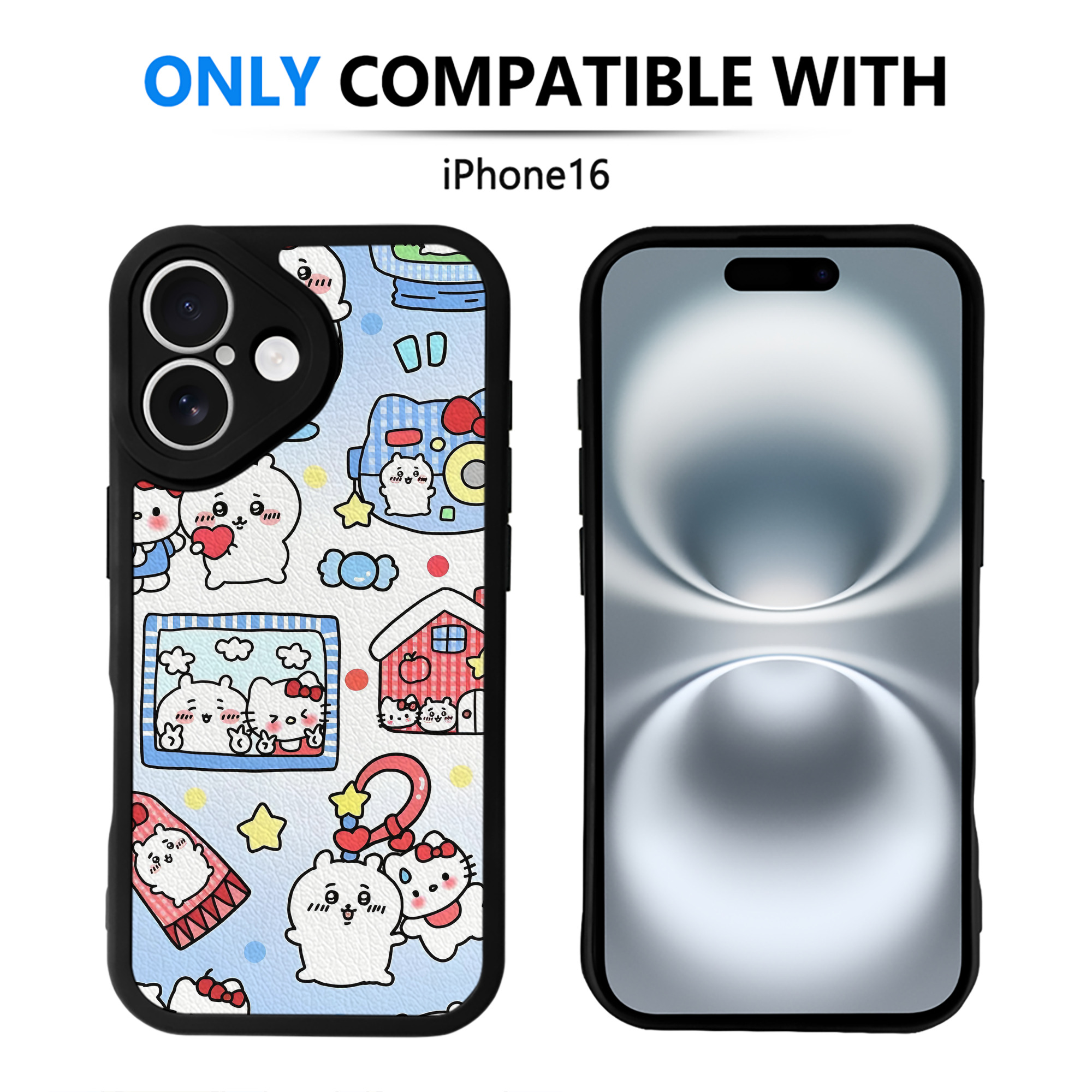 （画像用） ちいかわ Chii-kawa 【iPhone 16シリーズ対応】シリコンスマホケース（レザー調） 材質：シリコン
